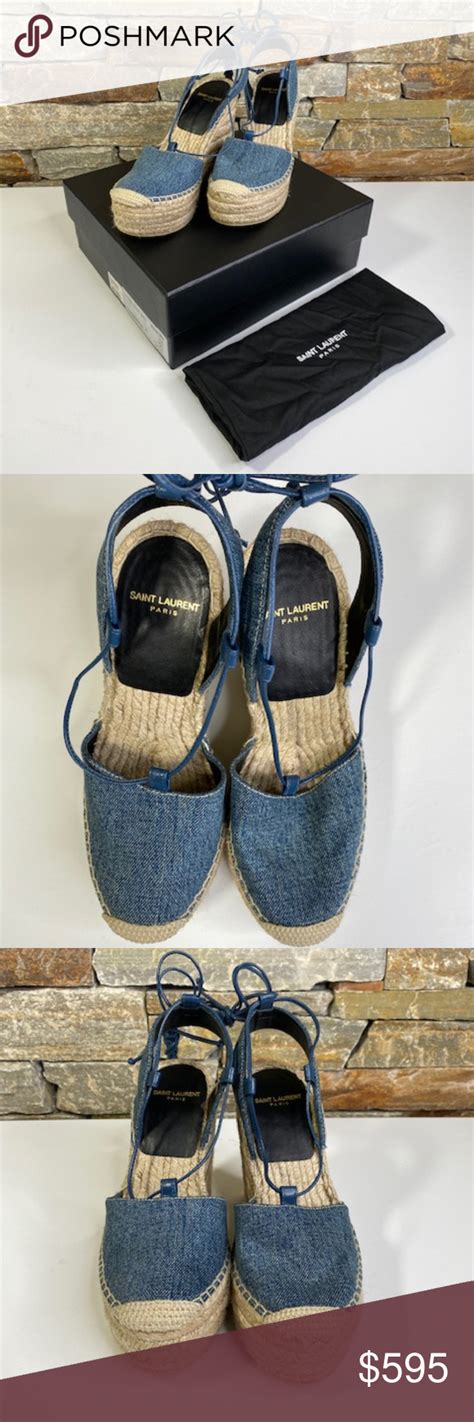 ysl espadrilles denim|ysl espadrilles wedges.